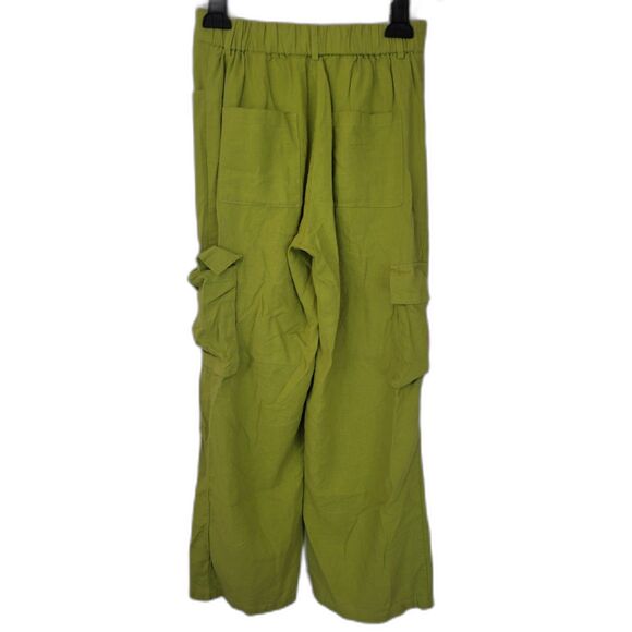 Happily Grey HG Green Linen Cargo Pants - Picture 2 of 4